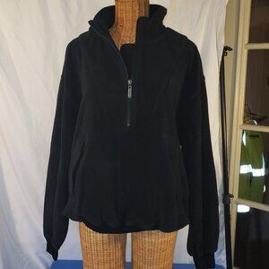 Men's BOBBY JONES Black Fleece Pullover w/Ribbed Cuffs & Hem - L